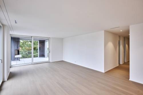 offener Wohnbereich mit Küchenzeile einer Mietwohnung in Zürich Seebach